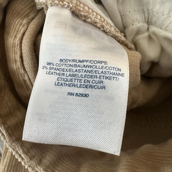 Lands End MID RISE SLIM Sz 18 Tan Corduroy High Rise Pants Slacks Trouser 39x30 - Picture 12 of 12